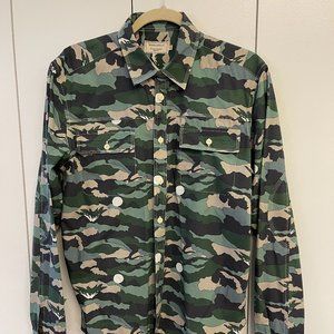 Maison Kitsune Men’s M Casual Button-up Shirt (Green camo)